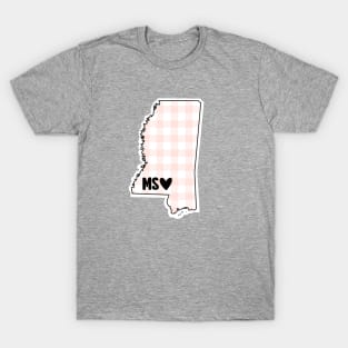 USA States: Mississippi (pink plaid) T-Shirt